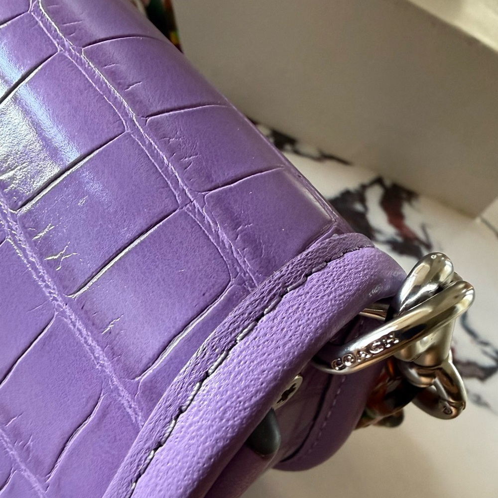 NWOT Coach Mini Wavy Dinky Bag In Crinkle Patent Coachtopia Leather - Picture 5 of 9